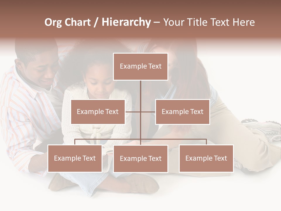 Family Of Three Reading Child's Bible Together. Caucasian Mother And African American Father With Daughter. PowerPoint Template