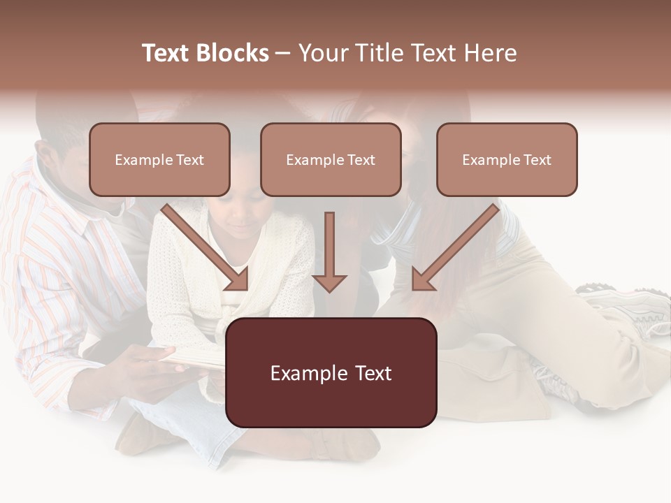 Family Of Three Reading Child's Bible Together. Caucasian Mother And African American Father With Daughter. PowerPoint Template