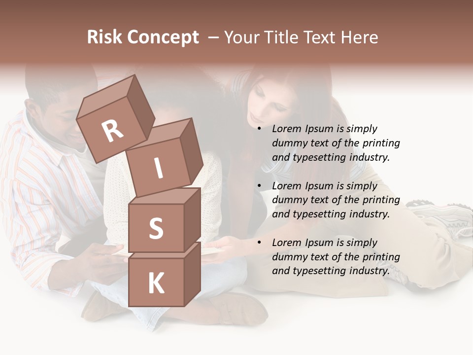 Family Of Three Reading Child's Bible Together. Caucasian Mother And African American Father With Daughter. PowerPoint Template