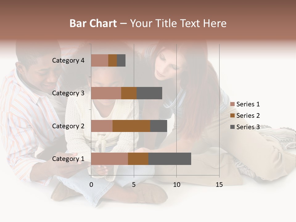 Family Of Three Reading Child's Bible Together. Caucasian Mother And African American Father With Daughter. PowerPoint Template