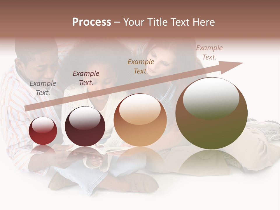 Family Of Three Reading Child's Bible Together. Caucasian Mother And African American Father With Daughter. PowerPoint Template