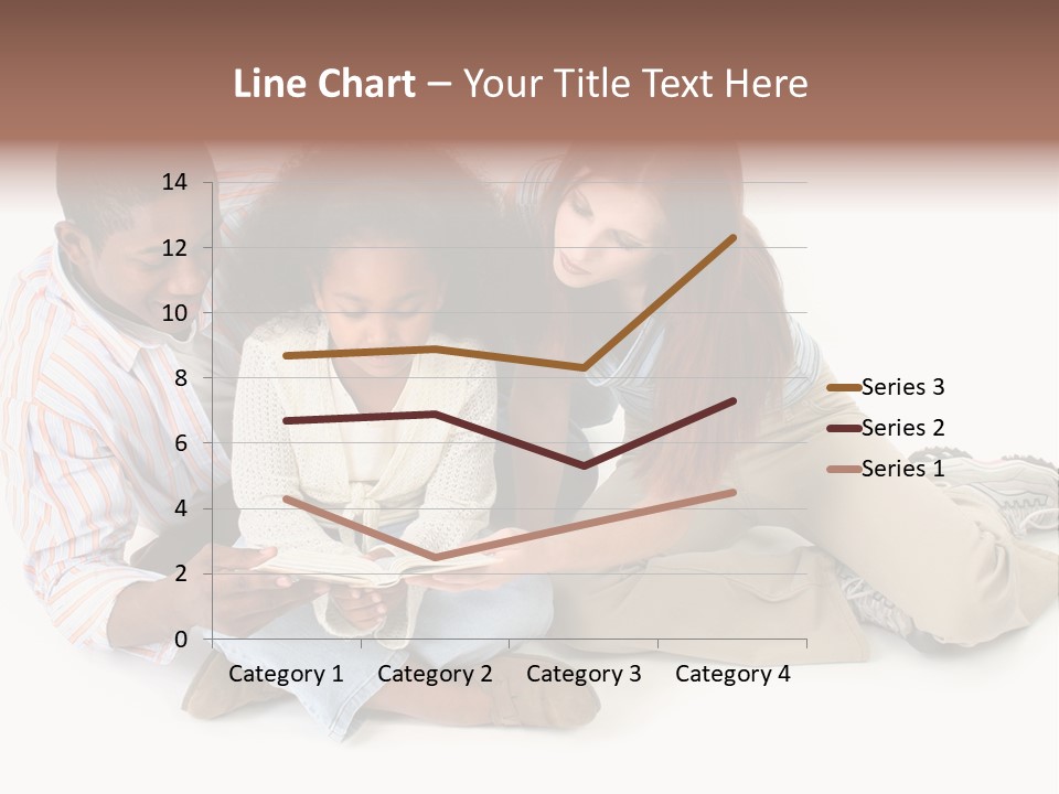 Family Of Three Reading Child's Bible Together. Caucasian Mother And African American Father With Daughter. PowerPoint Template