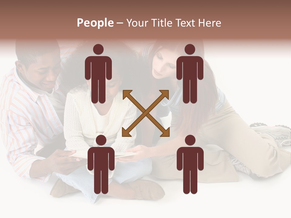 Family Of Three Reading Child's Bible Together. Caucasian Mother And African American Father With Daughter. PowerPoint Template