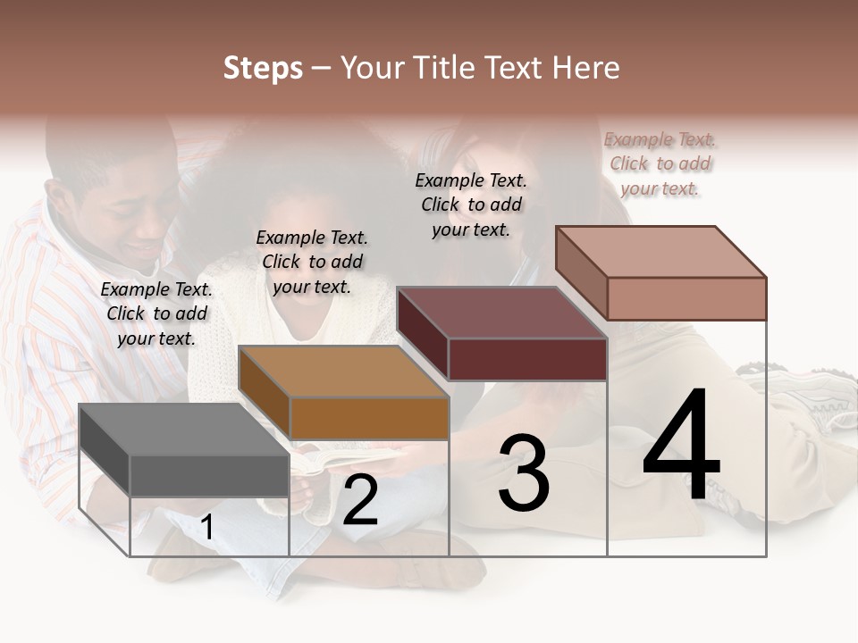 Family Of Three Reading Child's Bible Together. Caucasian Mother And African American Father With Daughter. PowerPoint Template