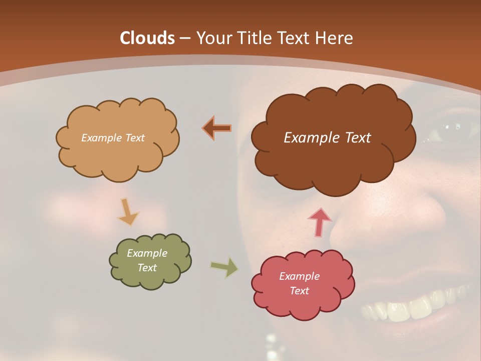 Interracial Family Sitting Together At Home PowerPoint Template