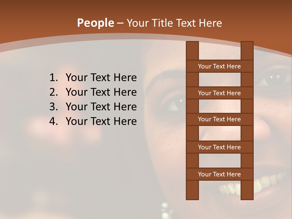 Interracial Family Sitting Together At Home PowerPoint Template