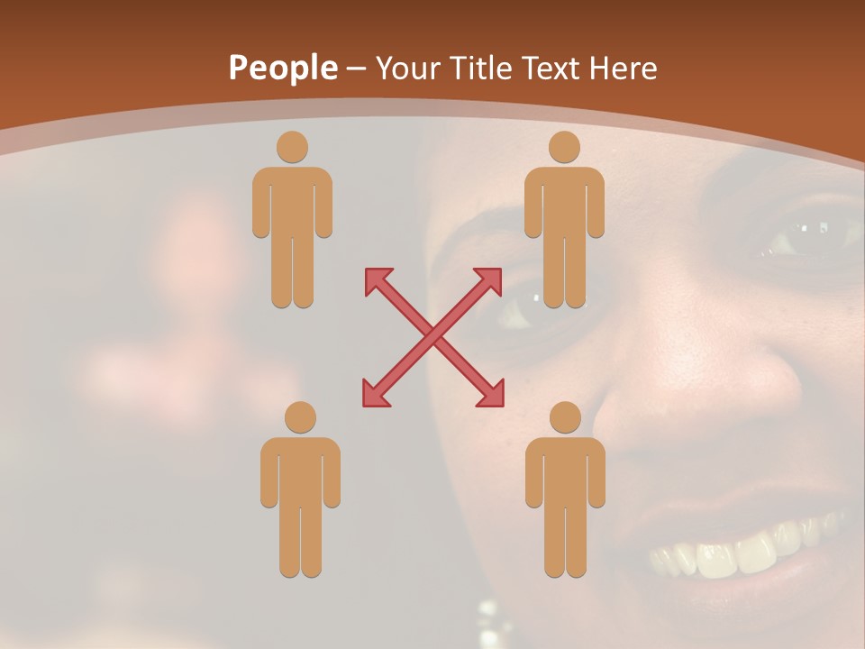 Interracial Family Sitting Together At Home PowerPoint Template