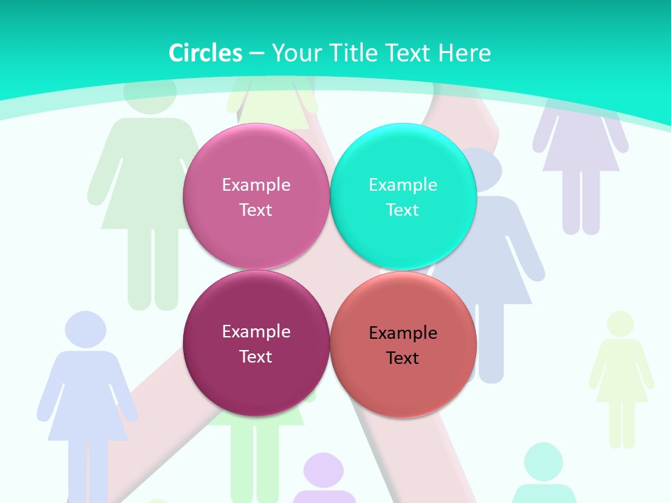 Pink Ribbon And Female Figures On White Background PowerPoint Template