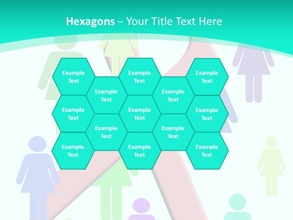 Pink Ribbon And Female Figures On White Background PowerPoint Template