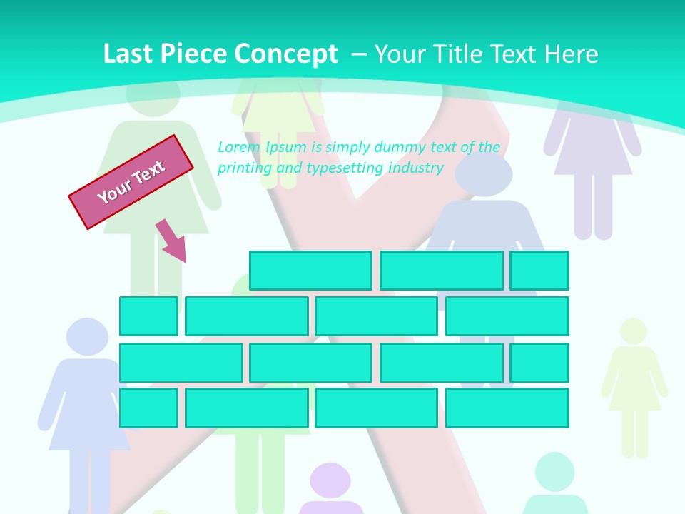 Pink Ribbon And Female Figures On White Background PowerPoint Template