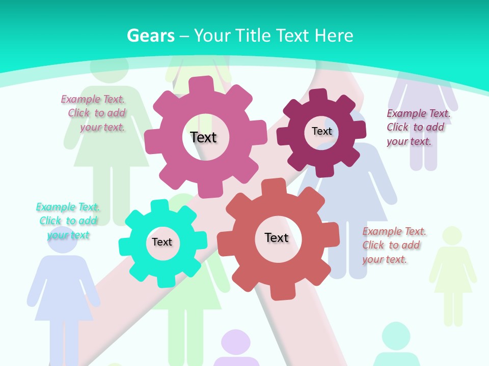 Pink Ribbon And Female Figures On White Background PowerPoint Template