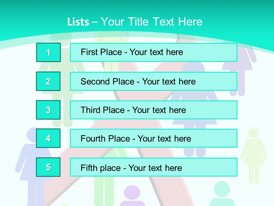 Pink Ribbon And Female Figures On White Background PowerPoint Template