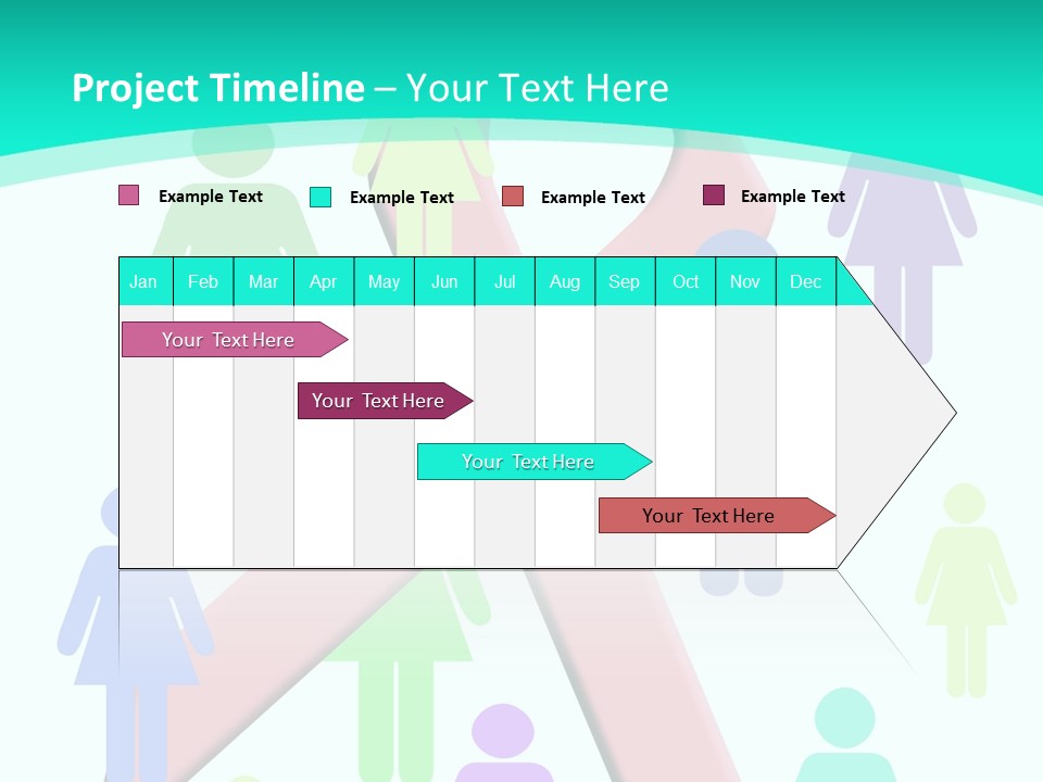 Pink Ribbon And Female Figures On White Background PowerPoint Template