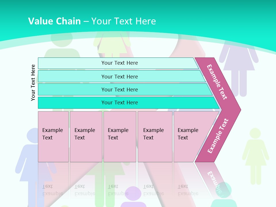 Pink Ribbon And Female Figures On White Background PowerPoint Template