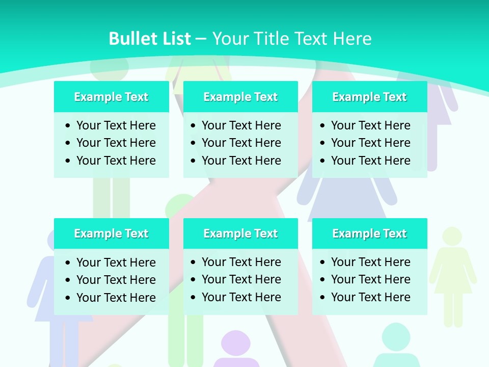 Pink Ribbon And Female Figures On White Background PowerPoint Template