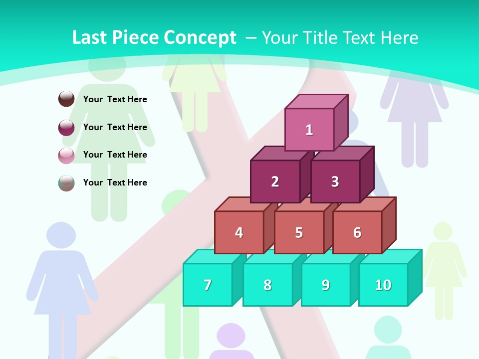 Pink Ribbon And Female Figures On White Background PowerPoint Template