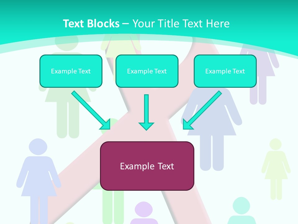 Pink Ribbon And Female Figures On White Background PowerPoint Template