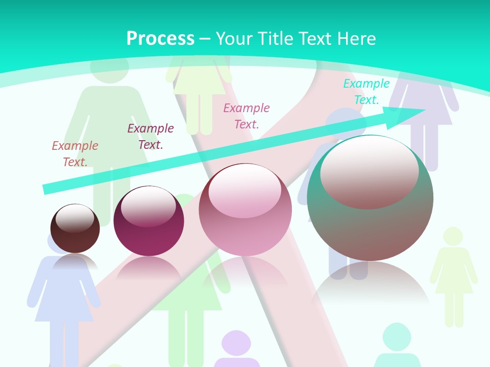 Pink Ribbon And Female Figures On White Background PowerPoint Template