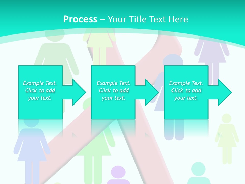 Pink Ribbon And Female Figures On White Background PowerPoint Template