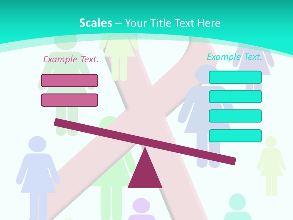 Pink Ribbon And Female Figures On White Background PowerPoint Template