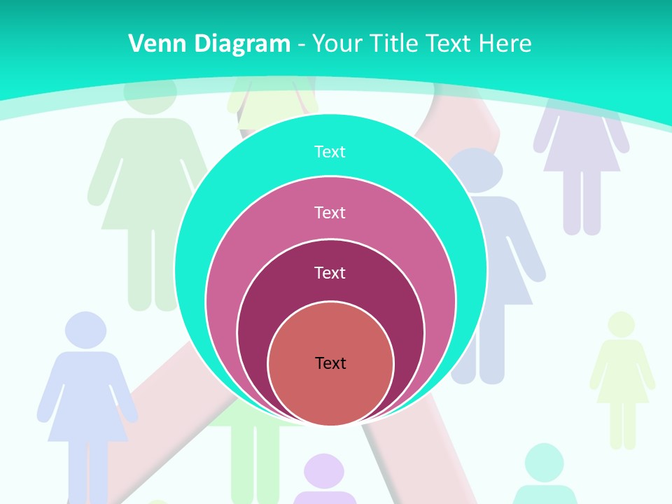 Pink Ribbon And Female Figures On White Background PowerPoint Template