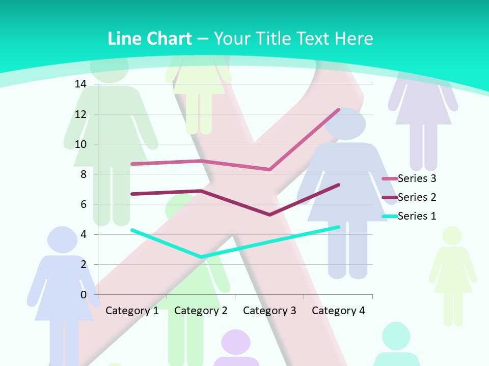 Pink Ribbon And Female Figures On White Background PowerPoint Template