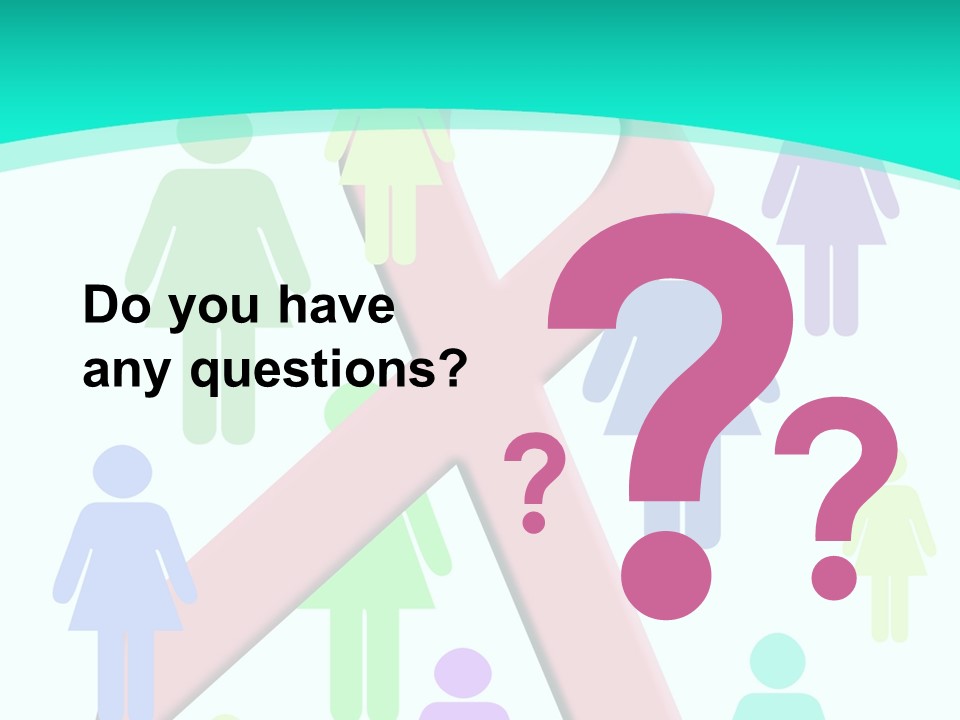 Pink Ribbon And Female Figures On White Background PowerPoint Template