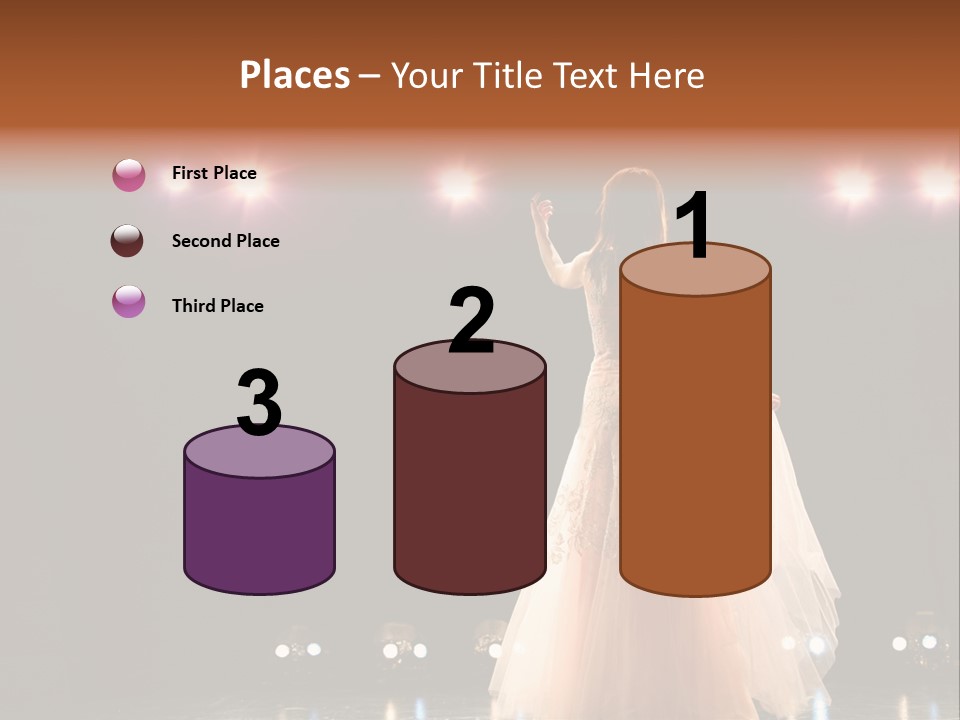 Girl In Long Gown Performing On Stage PowerPoint Template