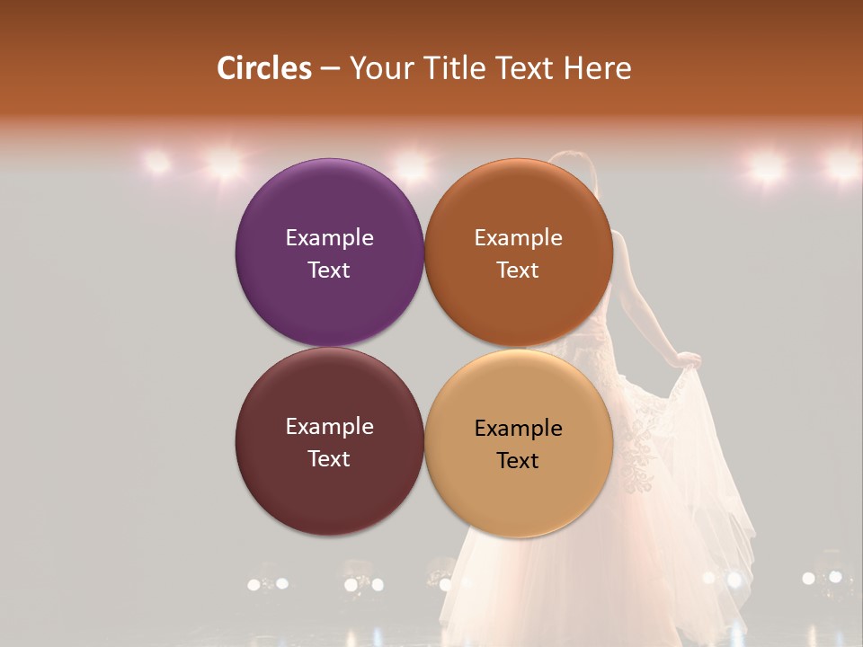 Girl In Long Gown Performing On Stage PowerPoint Template