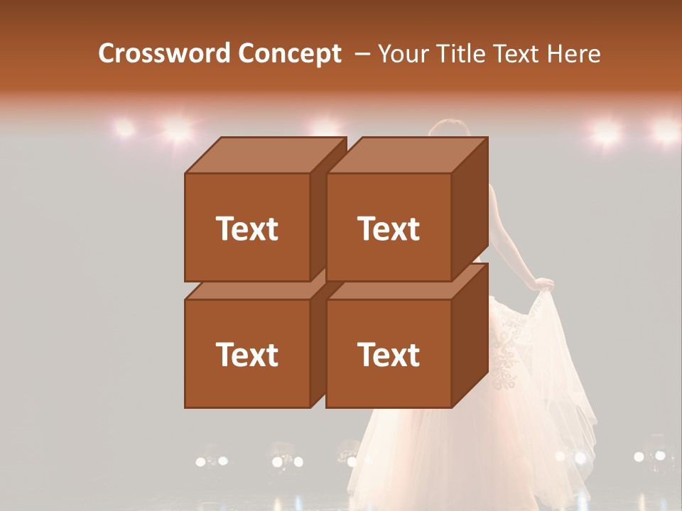 Girl In Long Gown Performing On Stage PowerPoint Template