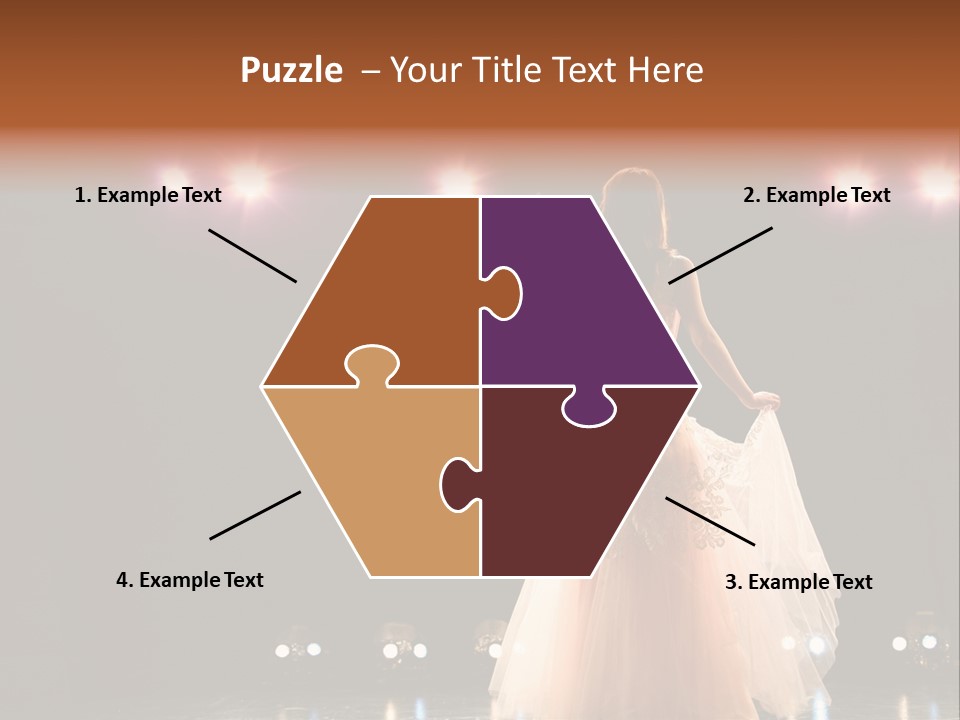 Girl In Long Gown Performing On Stage PowerPoint Template