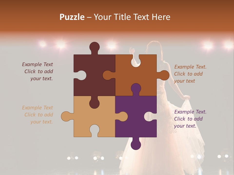 Girl In Long Gown Performing On Stage PowerPoint Template