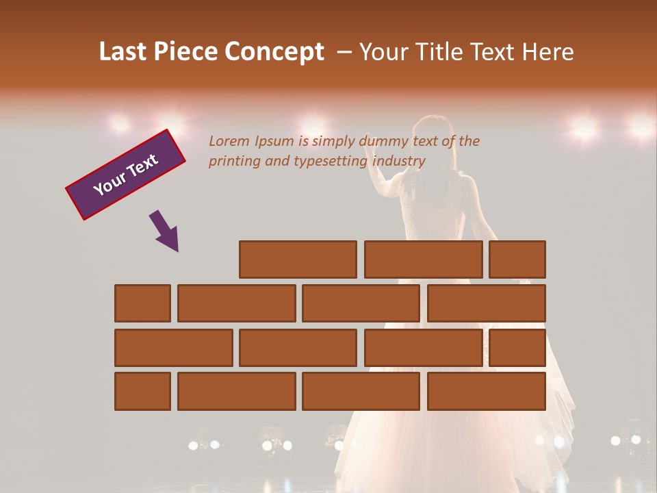 Girl In Long Gown Performing On Stage PowerPoint Template