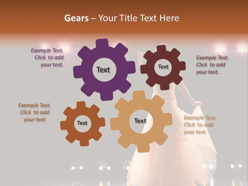 Girl In Long Gown Performing On Stage PowerPoint Template