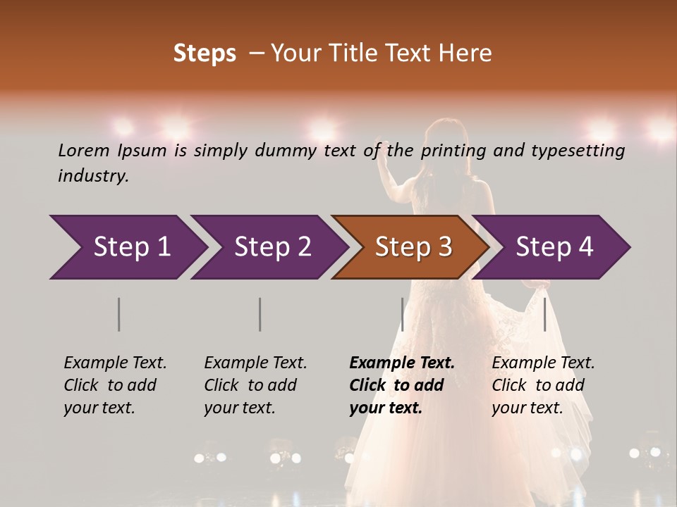 Girl In Long Gown Performing On Stage PowerPoint Template