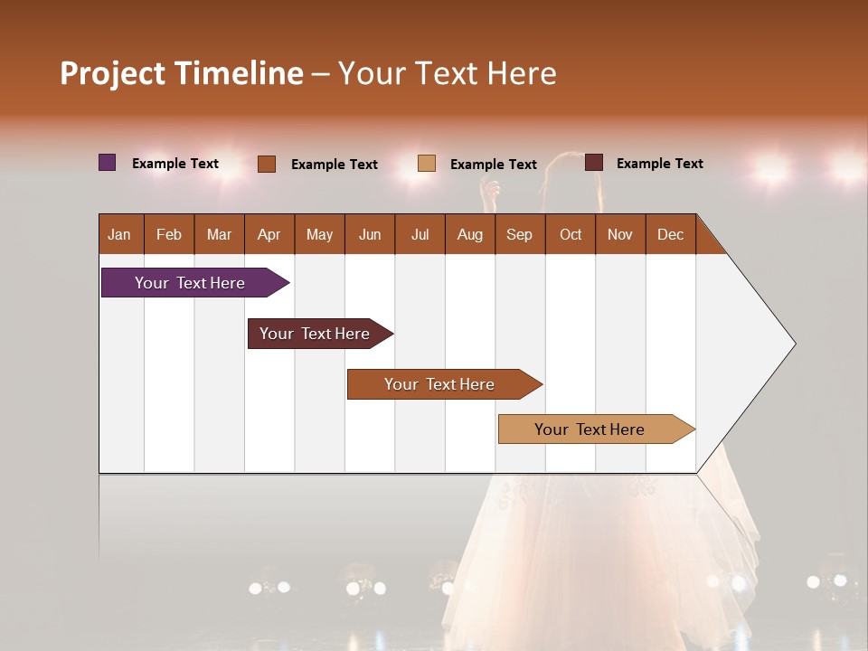 Girl In Long Gown Performing On Stage PowerPoint Template