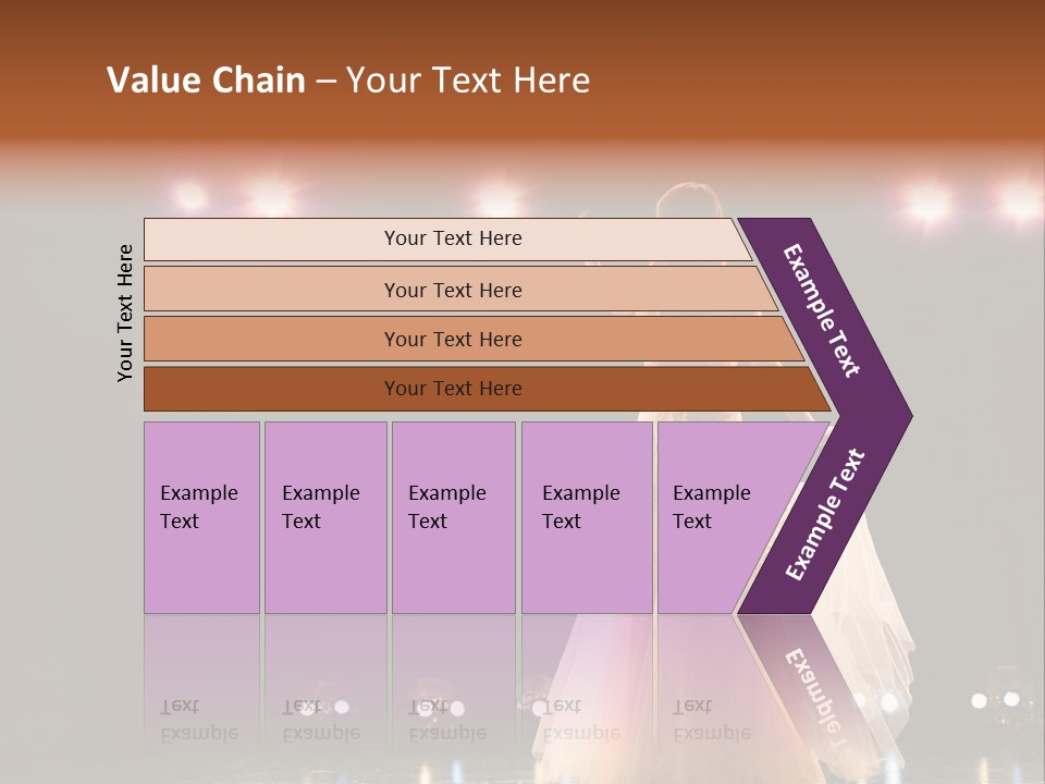 Girl In Long Gown Performing On Stage PowerPoint Template