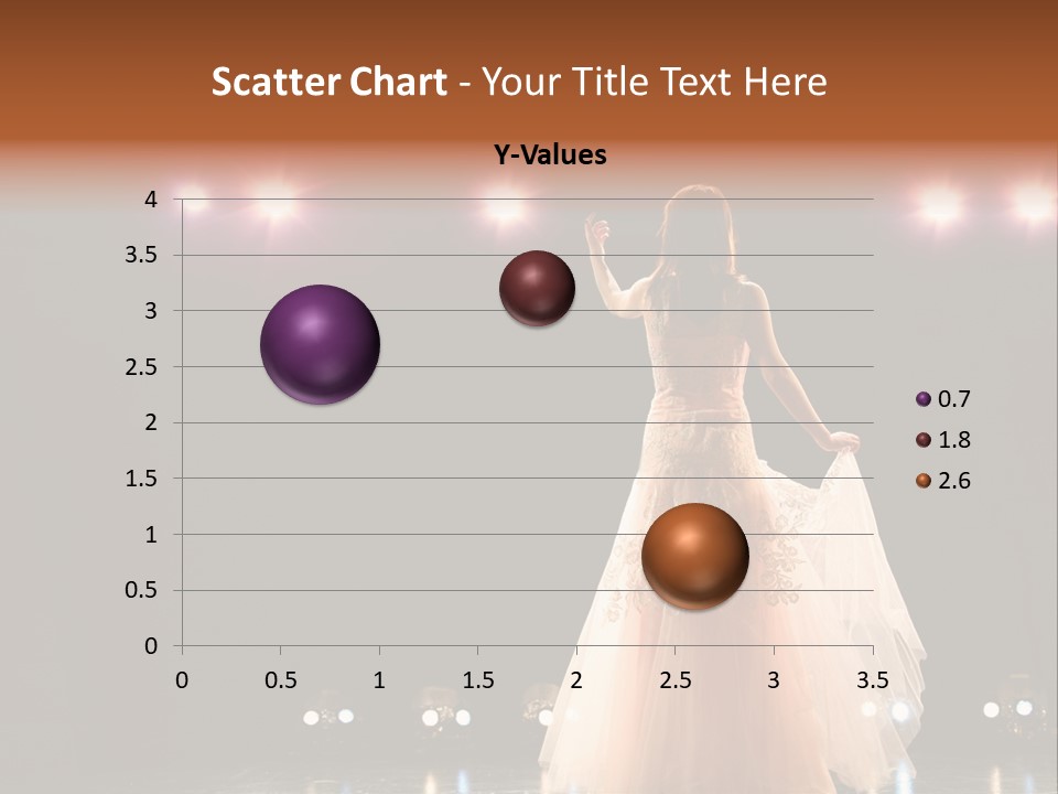 Girl In Long Gown Performing On Stage PowerPoint Template