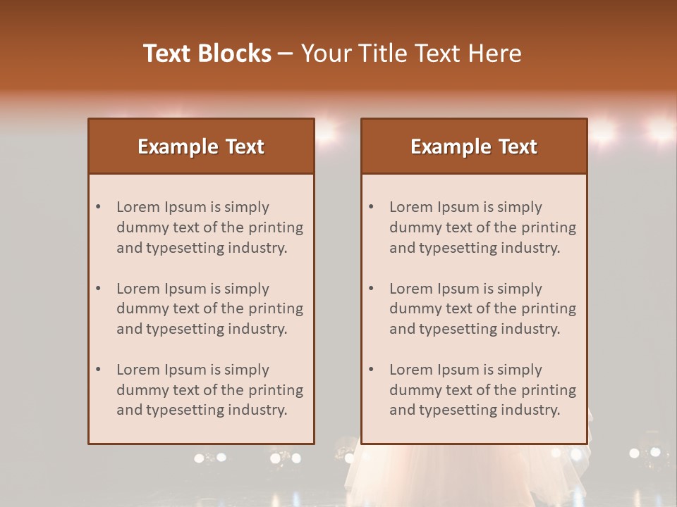 Girl In Long Gown Performing On Stage PowerPoint Template