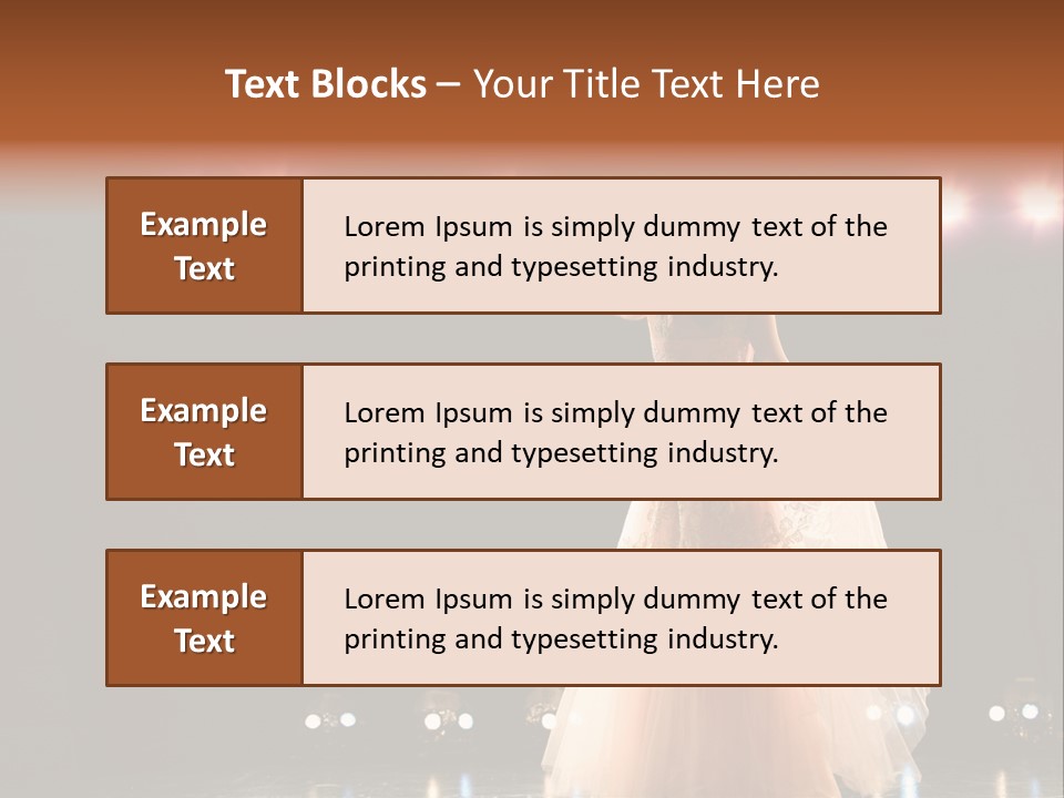 Girl In Long Gown Performing On Stage PowerPoint Template