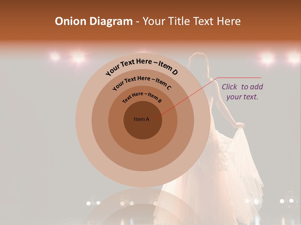 Girl In Long Gown Performing On Stage PowerPoint Template