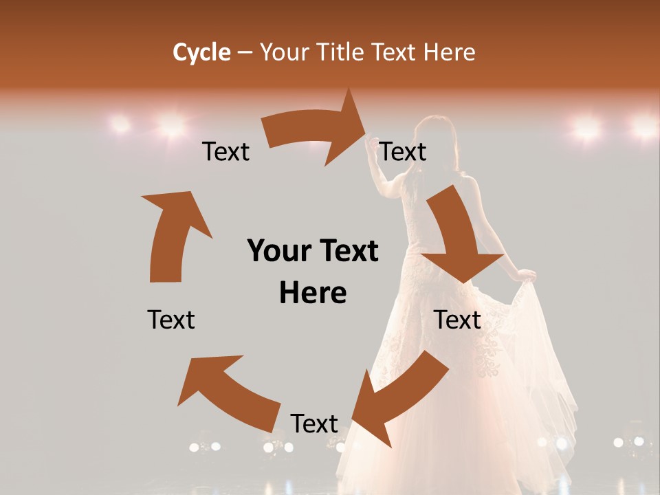 Girl In Long Gown Performing On Stage PowerPoint Template