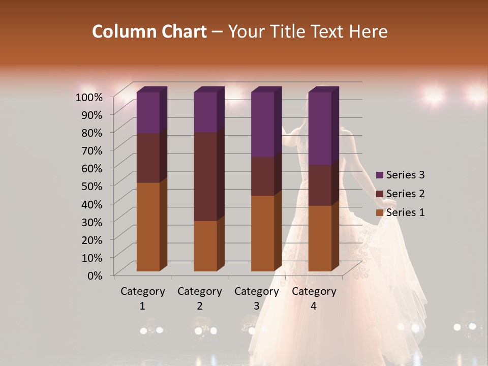 Girl In Long Gown Performing On Stage PowerPoint Template