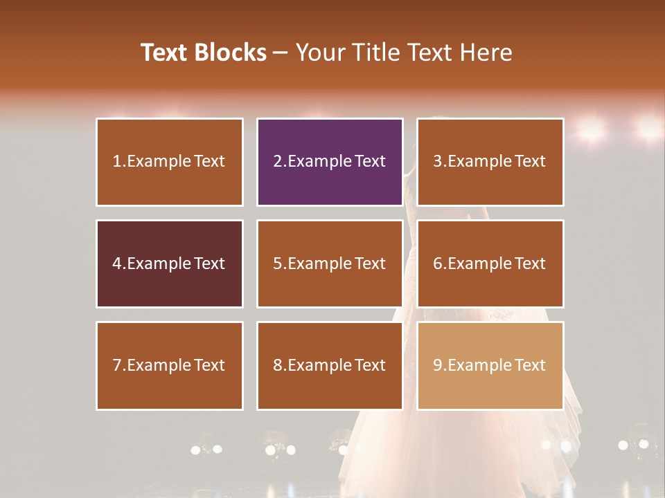 Girl In Long Gown Performing On Stage PowerPoint Template