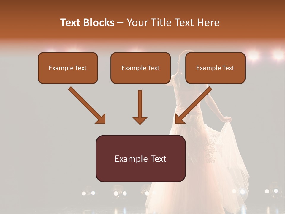 Girl In Long Gown Performing On Stage PowerPoint Template