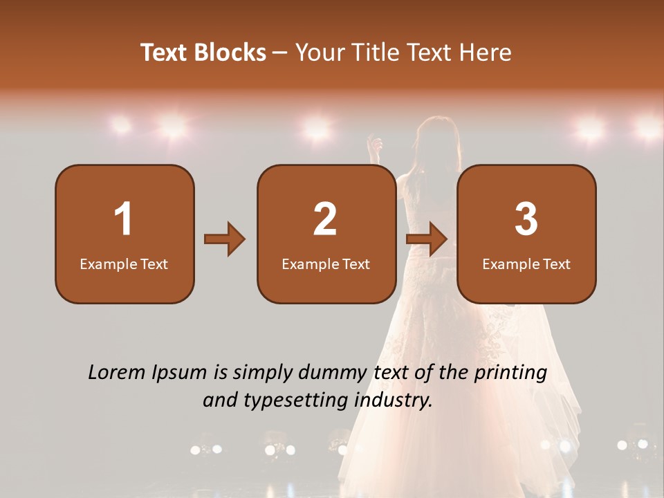 Girl In Long Gown Performing On Stage PowerPoint Template