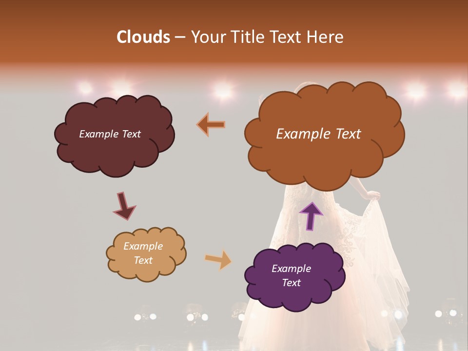 Girl In Long Gown Performing On Stage PowerPoint Template