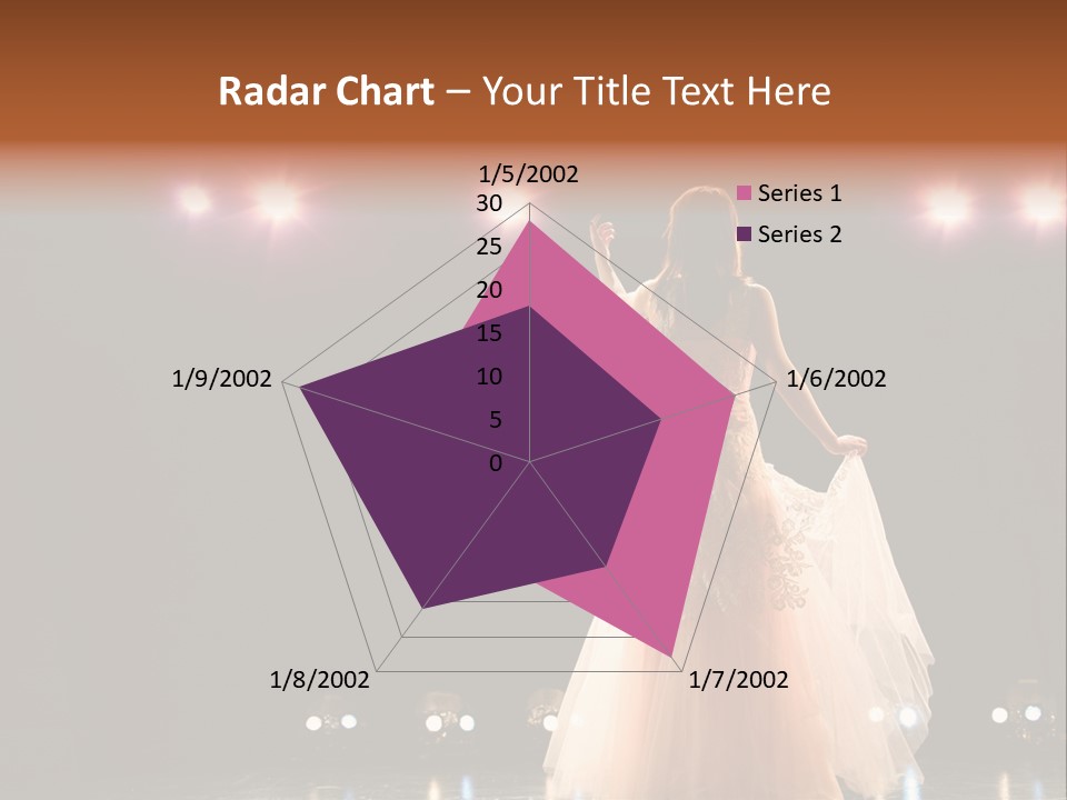 Girl In Long Gown Performing On Stage PowerPoint Template