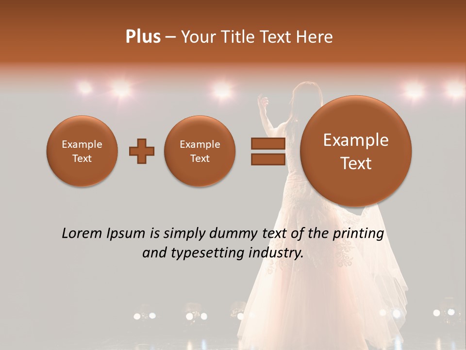 Girl In Long Gown Performing On Stage PowerPoint Template