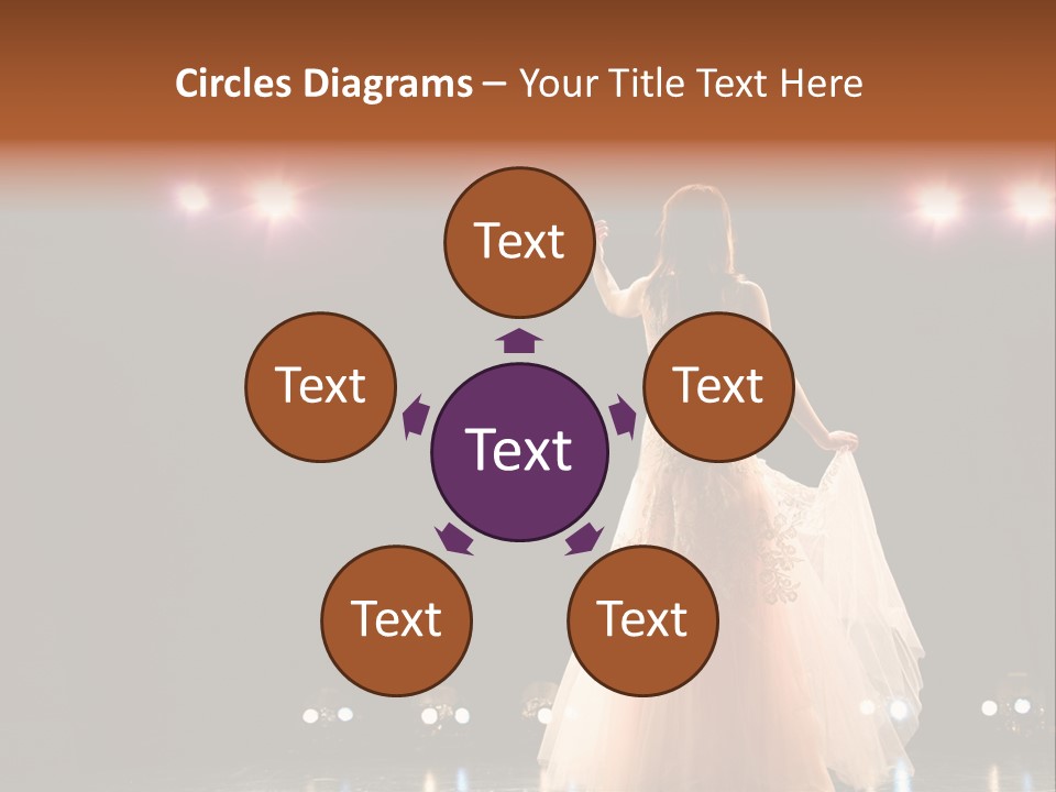 Girl In Long Gown Performing On Stage PowerPoint Template